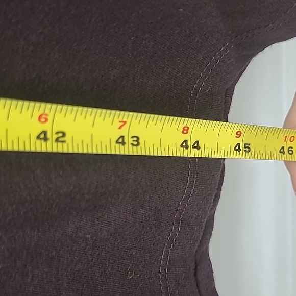 Nap House Dress Shirred Bodice Long Calf Length Dark Brown Shift Style Milkmaid - Picture 2 of 8